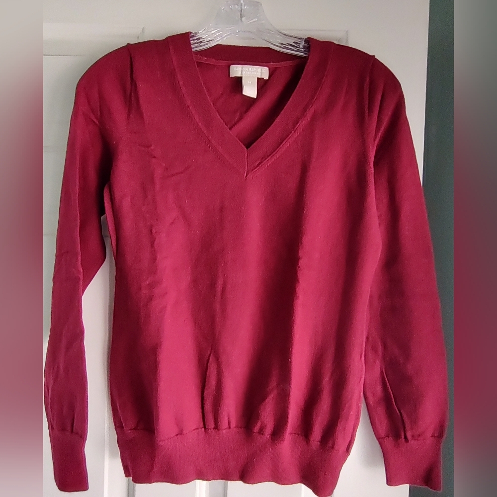 Burgundy V-Neck Sweater